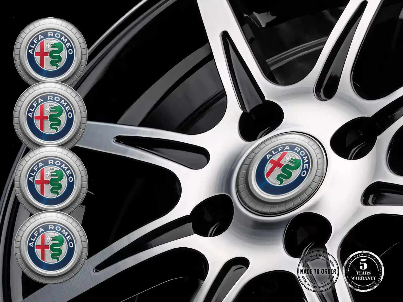 Alfa Romeo Radembleme Stil Hochwertige Gewölbte Labels